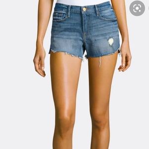 FRAME | Le Cut-off Tulip Hem Denim Shorts, Valle